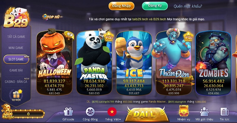 Khám phá kho Slot game hay tại B29